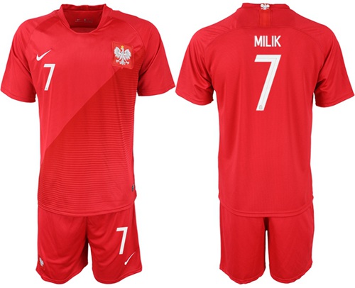Poland #7 Milik Away Soccer Country Jersey